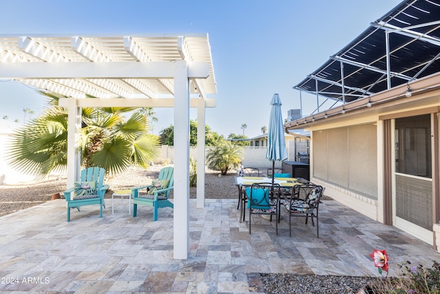 view of patio / terrace featuring a pergola