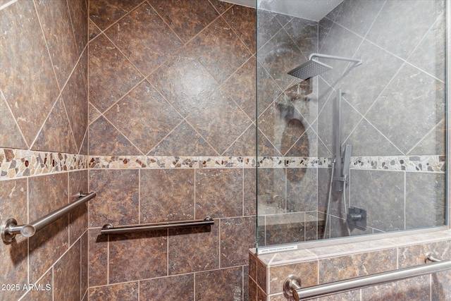 interior details with tiled shower