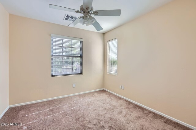 2862 E Megan St, Gilbert, AZ 85295 - unfurnished room with carpet floors, ceiling fan, and baseboards