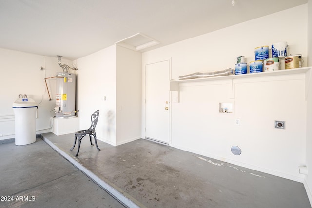 garage featuring gas water heater