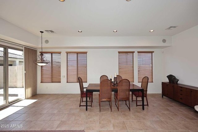 view of tiled dining space