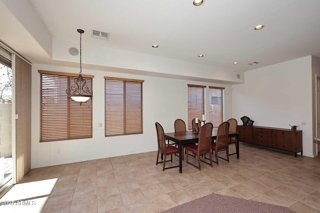 view of tiled dining space