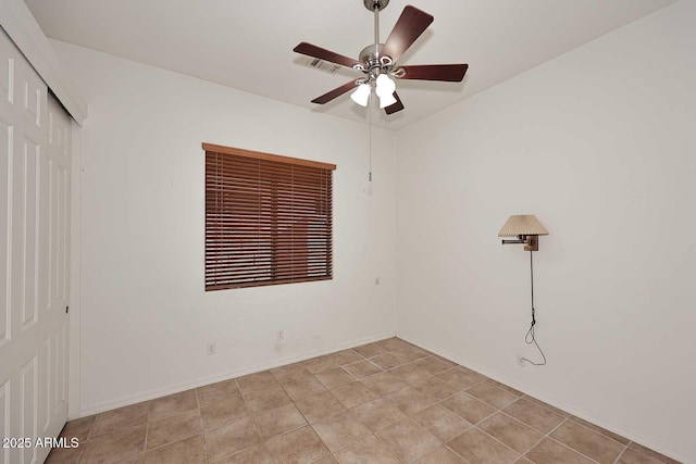 unfurnished room featuring ceiling fan