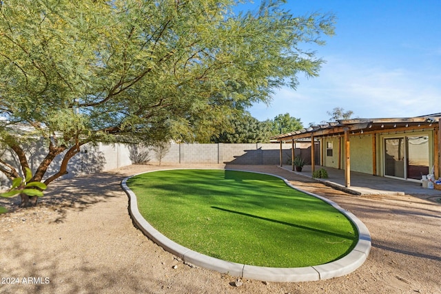 view of yard with a patio area