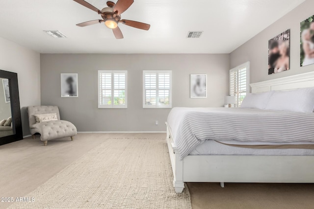 1429 E Lowell Ave, Gilbert, AZ 85295 - bedroom featuring light colored carpet, a ceiling fan, and baseboards