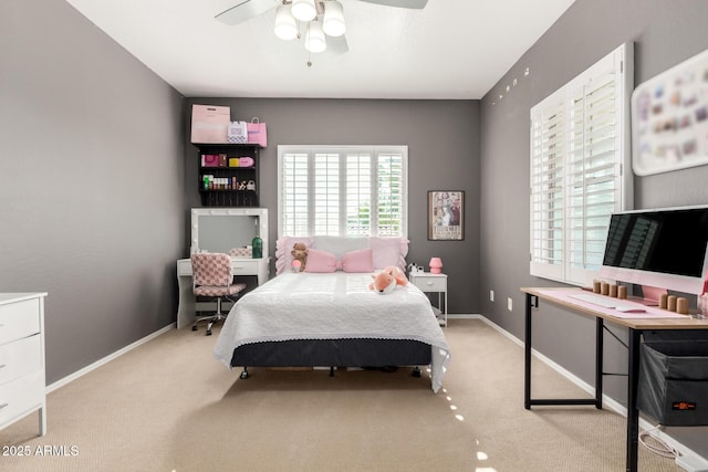 1429 E Lowell Ave, Gilbert, AZ 85295 - carpeted bedroom with a ceiling fan and baseboards