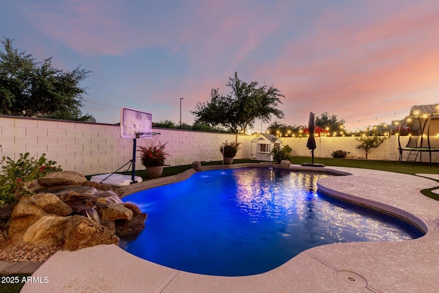 1429 E Lowell Ave, Gilbert, AZ 85295 - view of swimming pool featuring a fenced backyard and a patio area