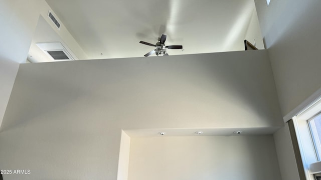 interior details with ceiling fan