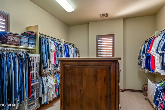 spacious closet featuring carpet floors