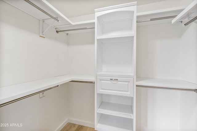 spacious closet with light wood-type flooring