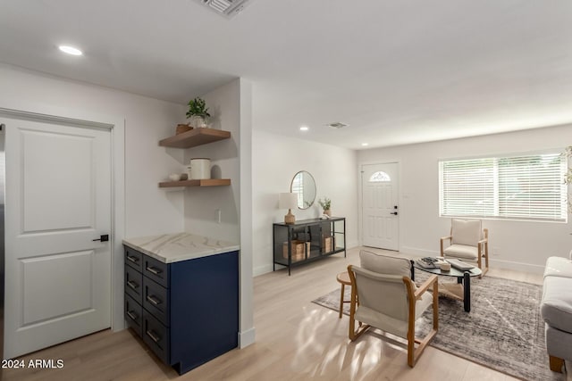 living room featuring light hardwood / wood-style floors