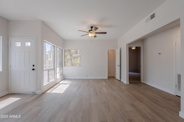 101 N 7th St Unit 168, Phoenix, AZ 85034 - unfurnished living room with a ceiling fan and light wood-style floors