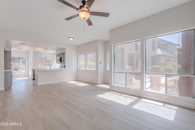101 N 7th St Unit 168, Phoenix, AZ 85034 - unfurnished living room featuring light wood-style floors and ceiling fan
