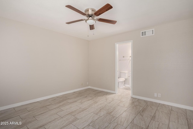 spare room featuring ceiling fan