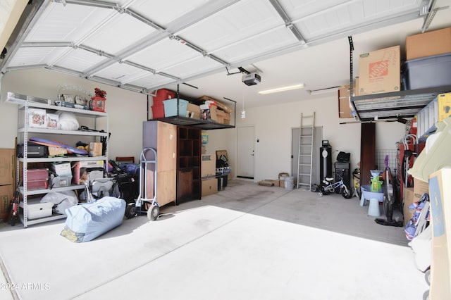 garage featuring a garage door opener