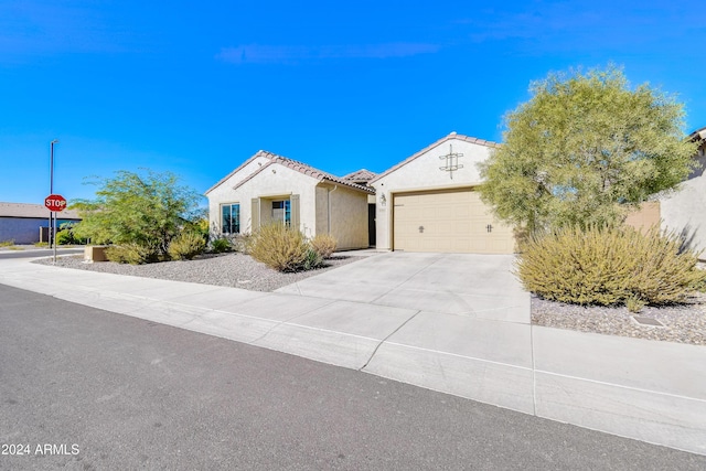 view of front of home with a garage