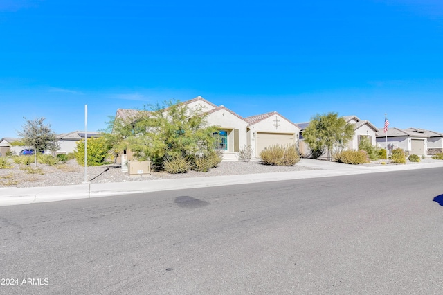 view of front of property featuring a garage