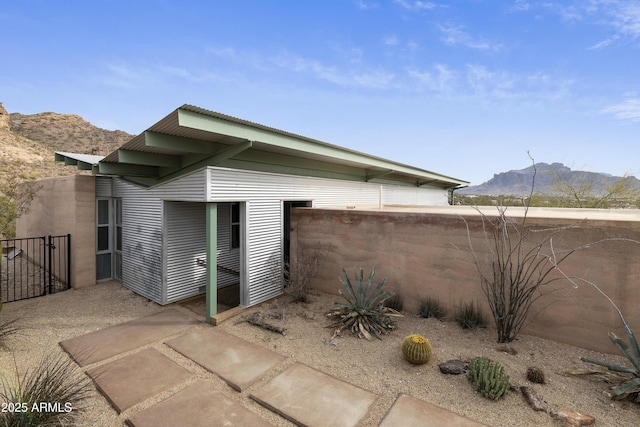 exterior space with a mountain view