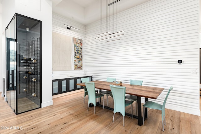 dining room with light hardwood / wood-style flooring