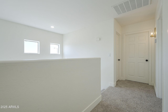 6731 W Northview Ave, Glendale, AZ 85303 - hall featuring recessed lighting, visible vents, an upstairs landing, carpet floors, and baseboards