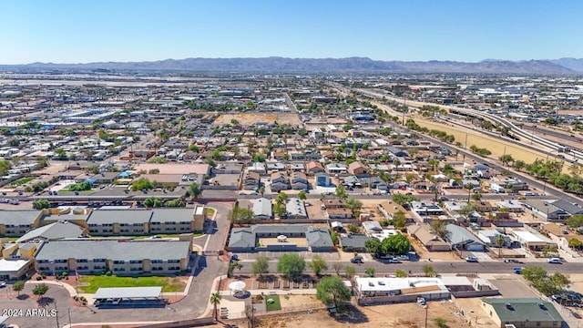 bird's eye view with a mountain view