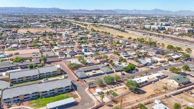 aerial view with a mountain view