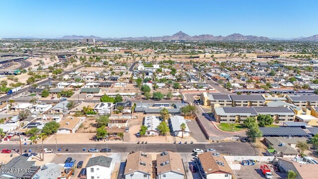 aerial view with a mountain view