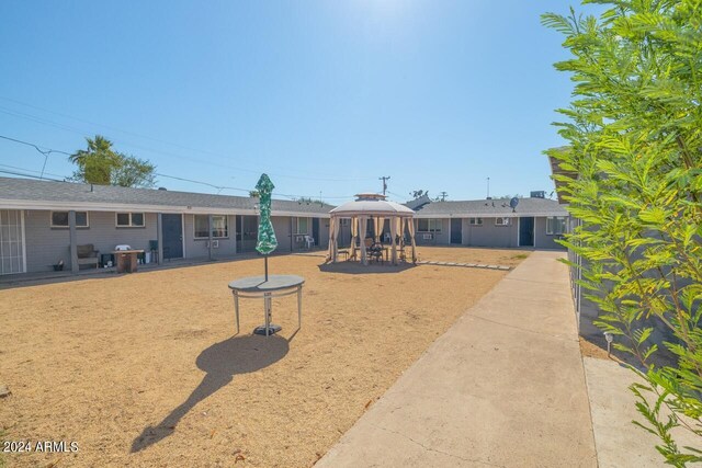 view of yard with a gazebo