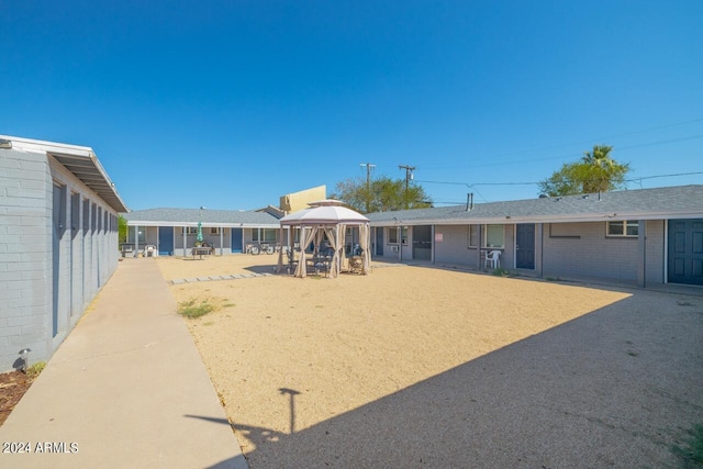 view of yard with a patio and a gazebo