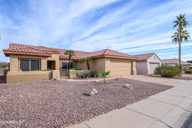 view of front of house with a garage