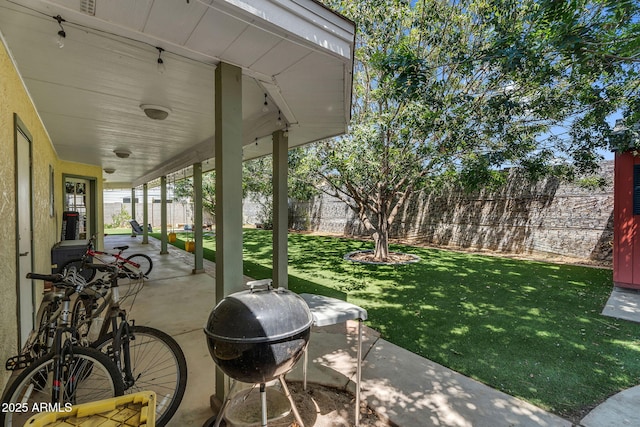 view of patio / terrace featuring a fenced backyard