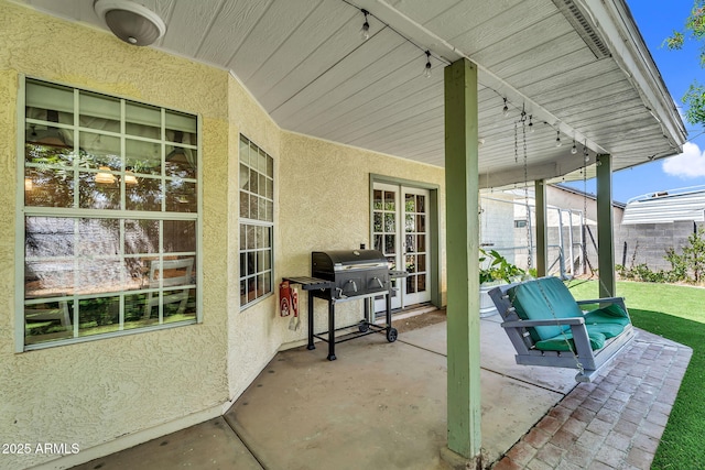 view of patio / terrace featuring a grill