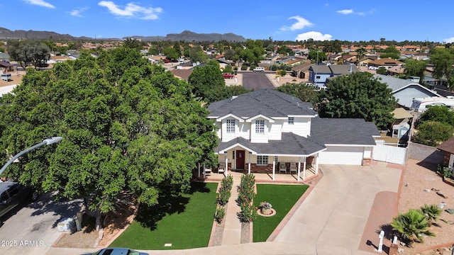 aerial view featuring a residential view