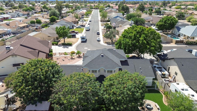 drone / aerial view with a residential view
