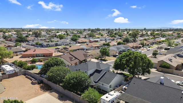 drone / aerial view with a residential view
