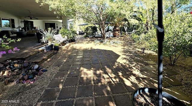 view of patio / terrace with a ceiling fan