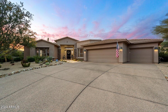 view of front facade with a garage