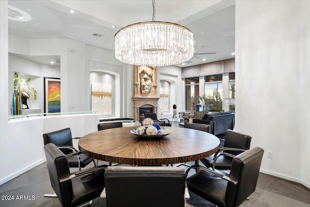 dining room featuring an inviting chandelier