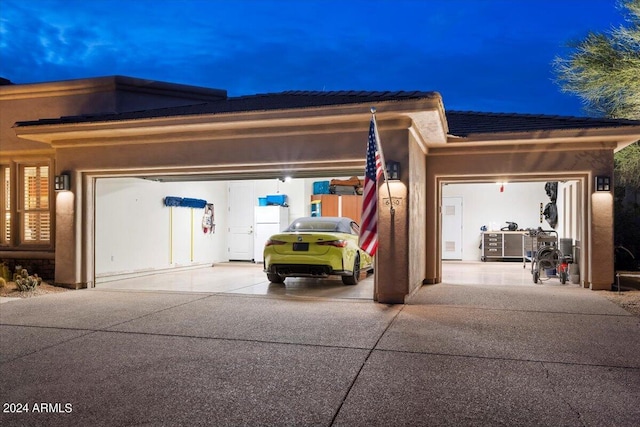 view of home's exterior featuring a garage