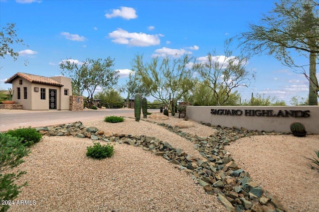 view of community sign