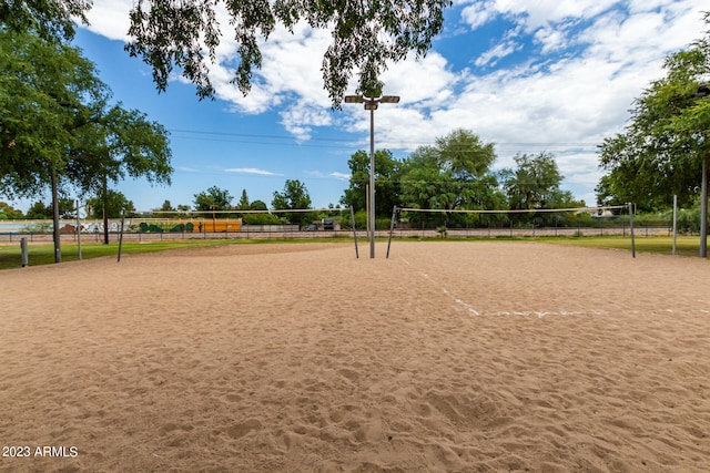 view of home's community featuring volleyball court