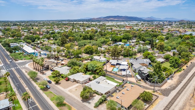 aerial view with a mountain view