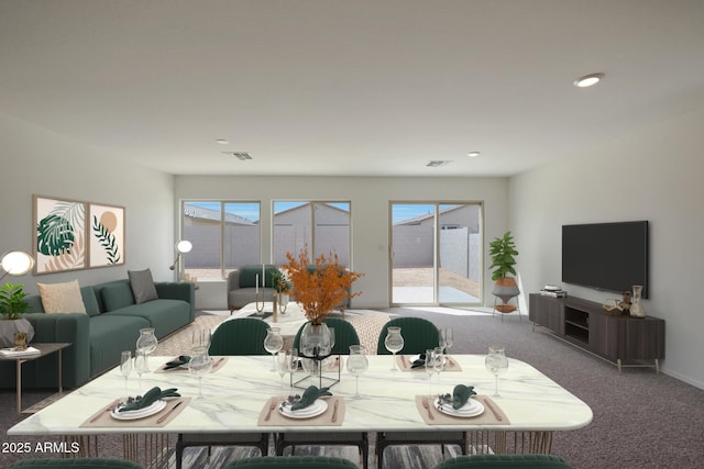 1431 W Tigua Way, Coolidge, AZ 85128 - dining room with carpet, healthy amount of natural light, and recessed lighting