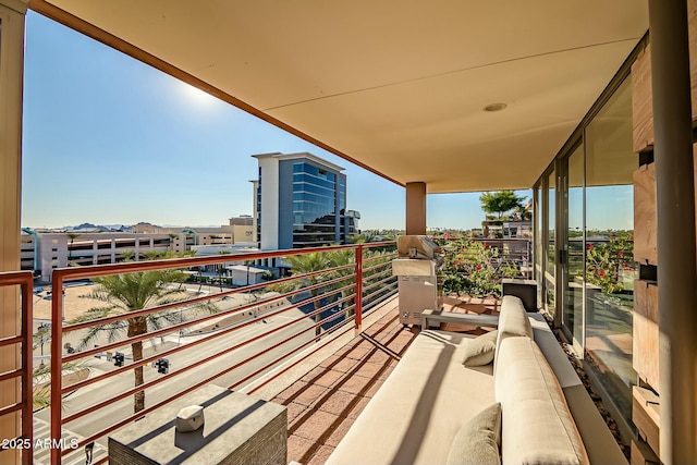 balcony with a city view