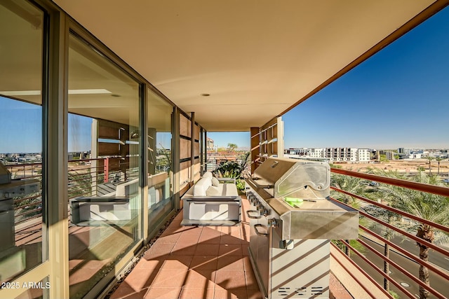 balcony featuring a view of city