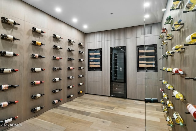 wine area featuring wood finished floors