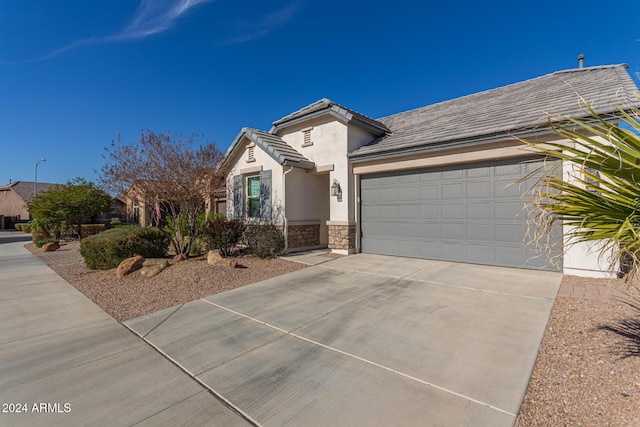 view of front of house with a garage