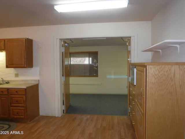 kitchen featuring sink and light hardwood / wood-style floors