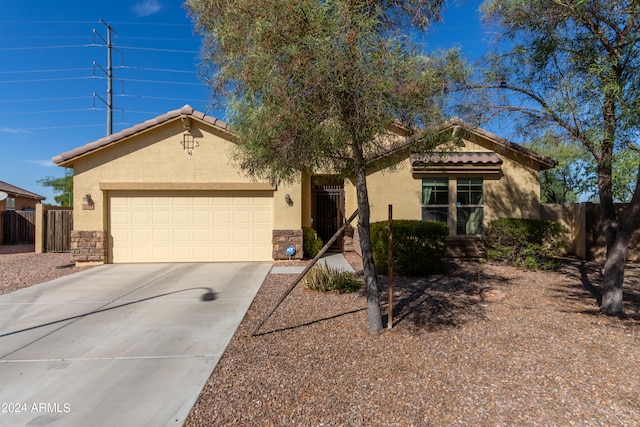 view of front of house with a garage