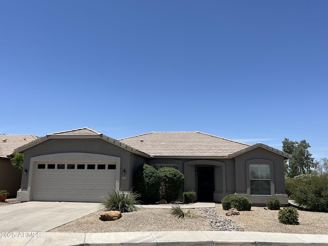 3640 E Torrey Pines Ln, Chandler, AZ 85249 - ranch-style house with an attached garage, stucco siding, concrete driveway, and a tile roof